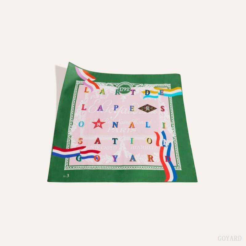 Goyard SCARF N°3 Green / Pink | GINO0485