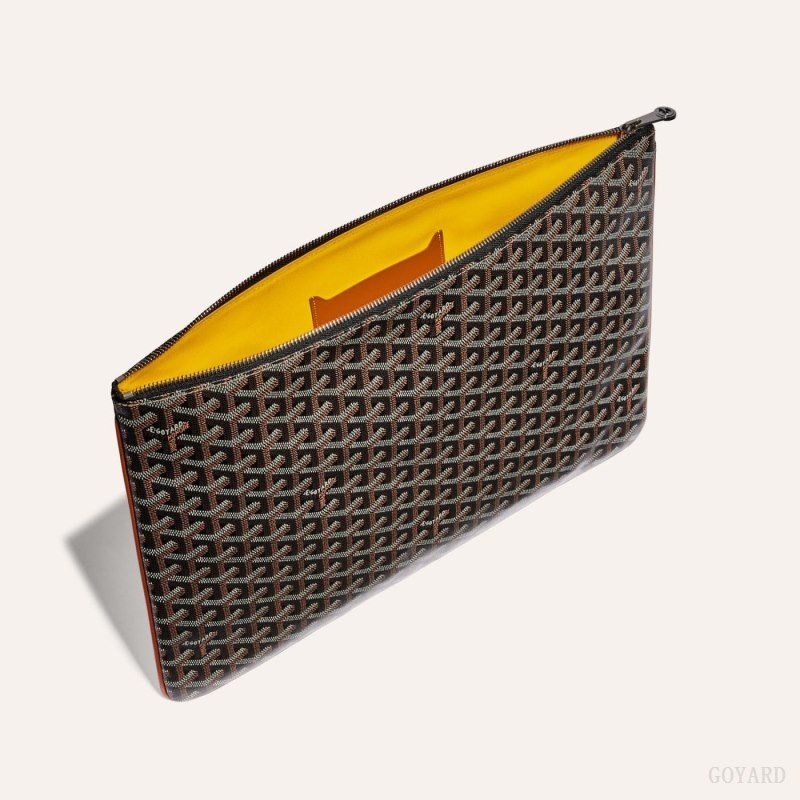 Goyard SENAT GM DOCUMENT CASE Black / Brown | UEHL1128