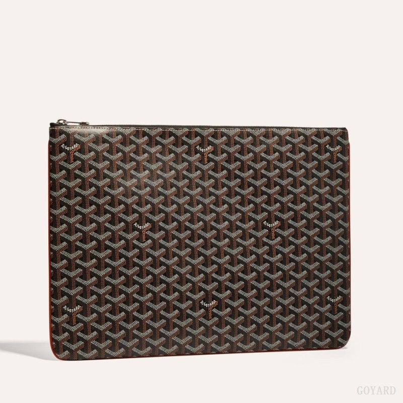 Goyard SENAT GM DOCUMENT CASE Black / Brown | UEHL1128