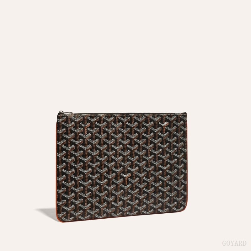 Goyard SÉNAT MM POCKET Black / Brown | ZPUW2784