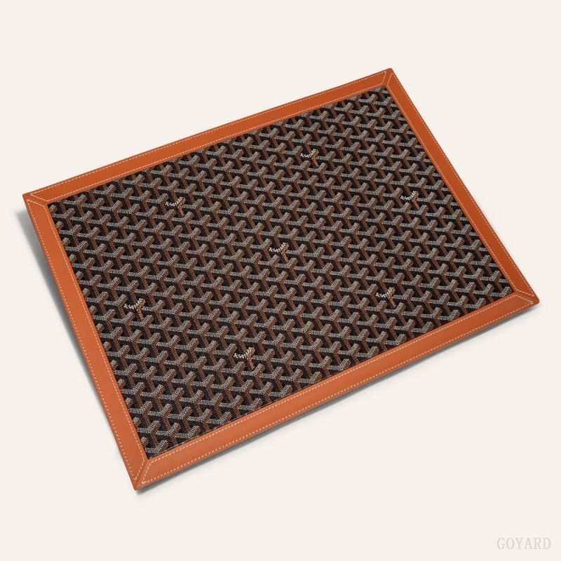 Goyard SOUS-MAIN DESK PAD Black / Brown | LNRH0190