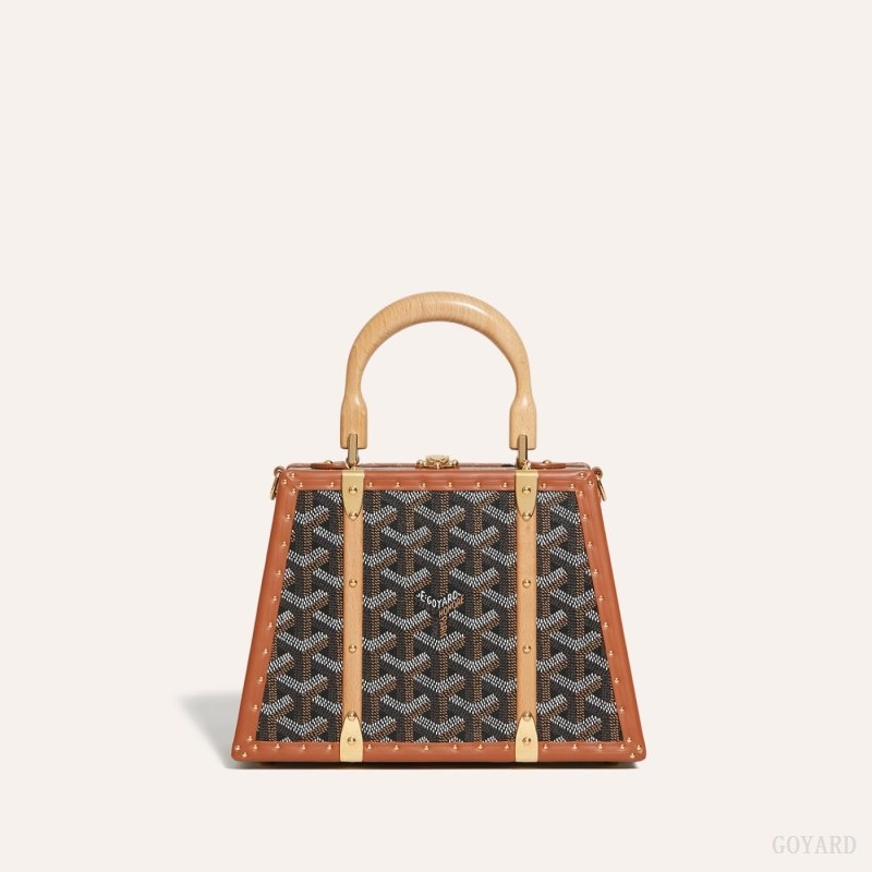 Goyard Saïgon Mini Trunk Bag Black / Brown | QXEW5969