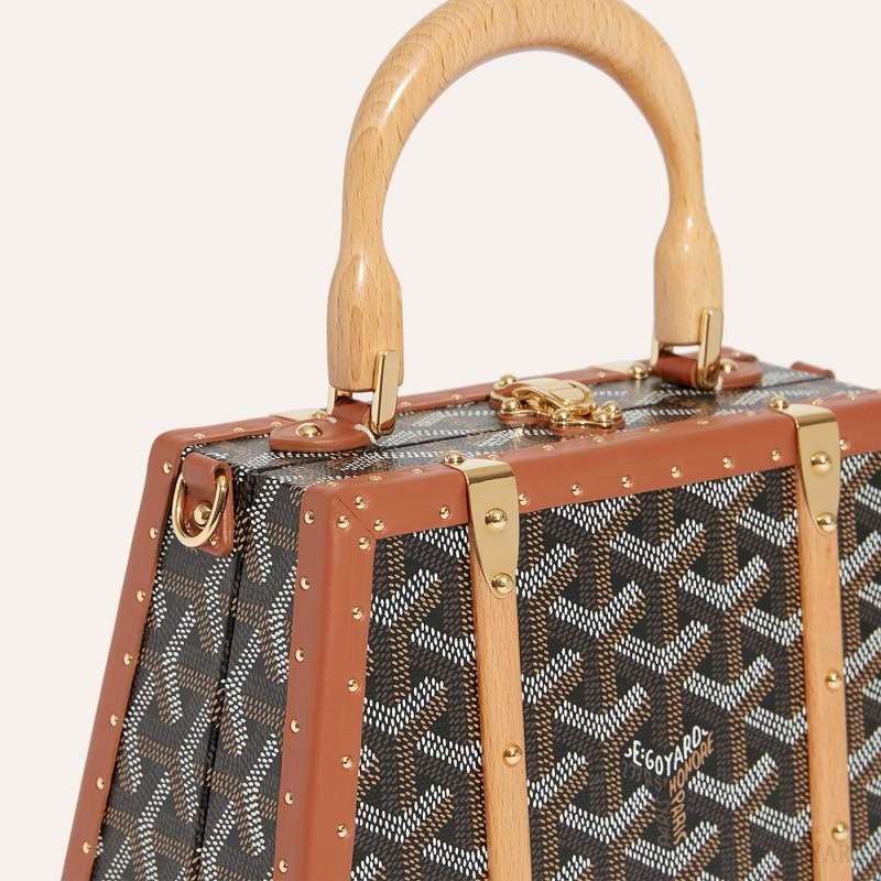 Goyard Saïgon Mini Trunk Bag Black / Brown | QXEW5969