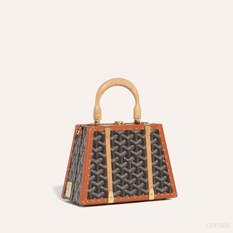 Goyard Saïgon Mini Trunk Bag Black / Brown | QXEW5969