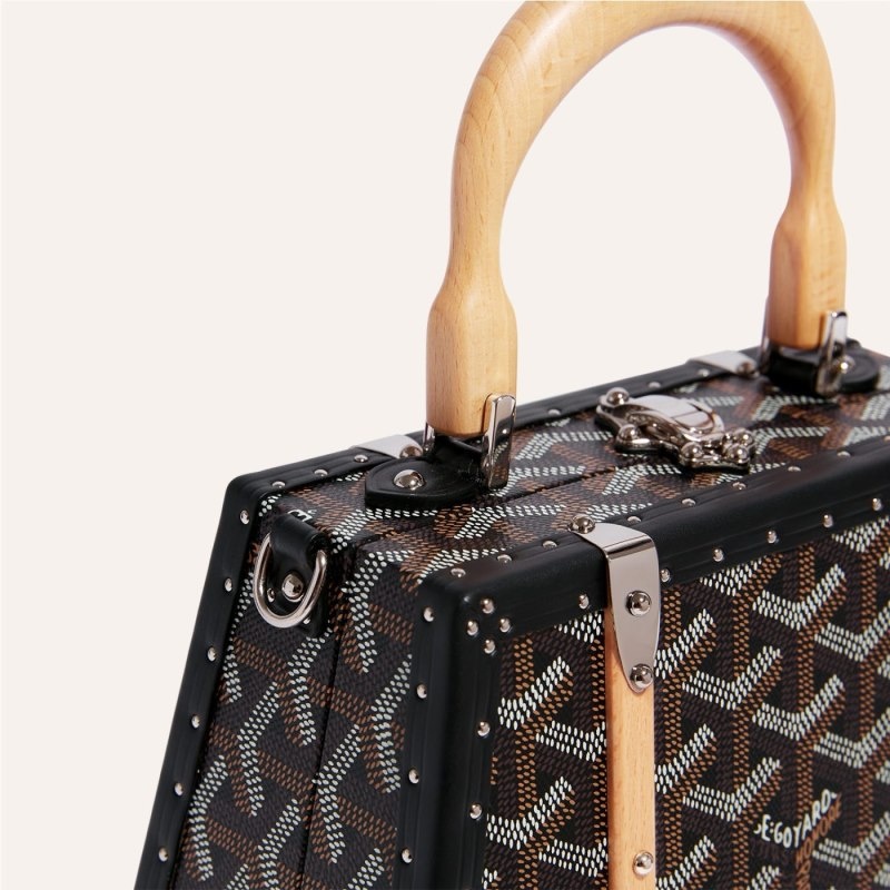 Goyard Saïgon Mini Trunk Bag Black | QZFJ7715