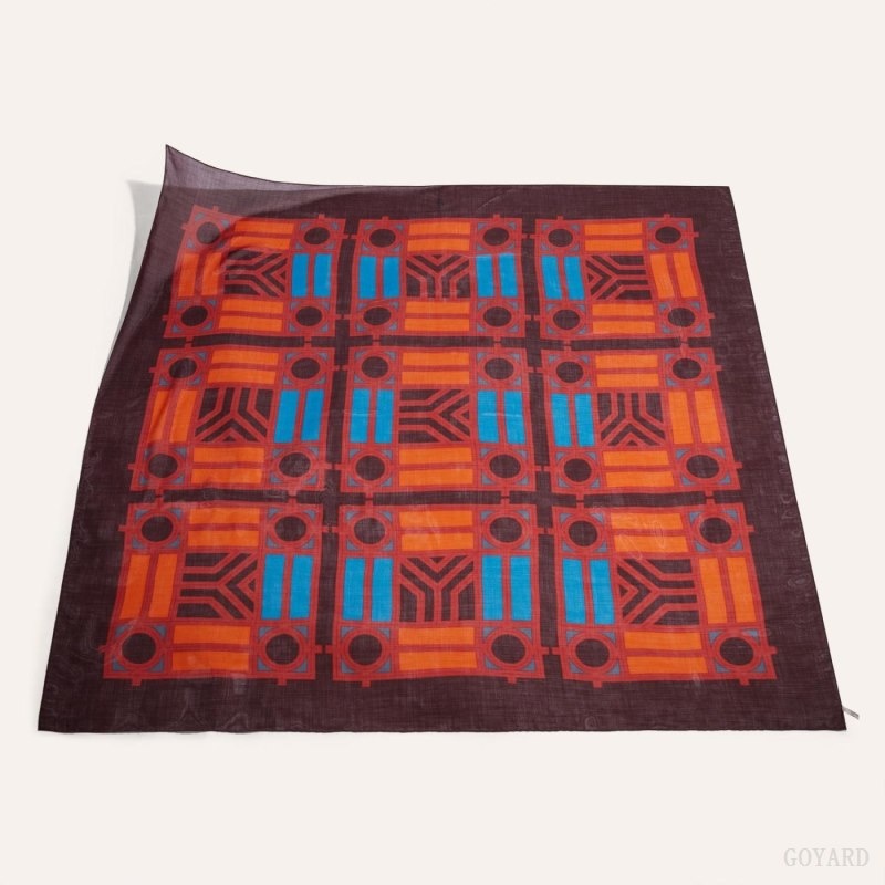 Goyard Shawl N°4 Burgundy / Orange | NCLZ8069