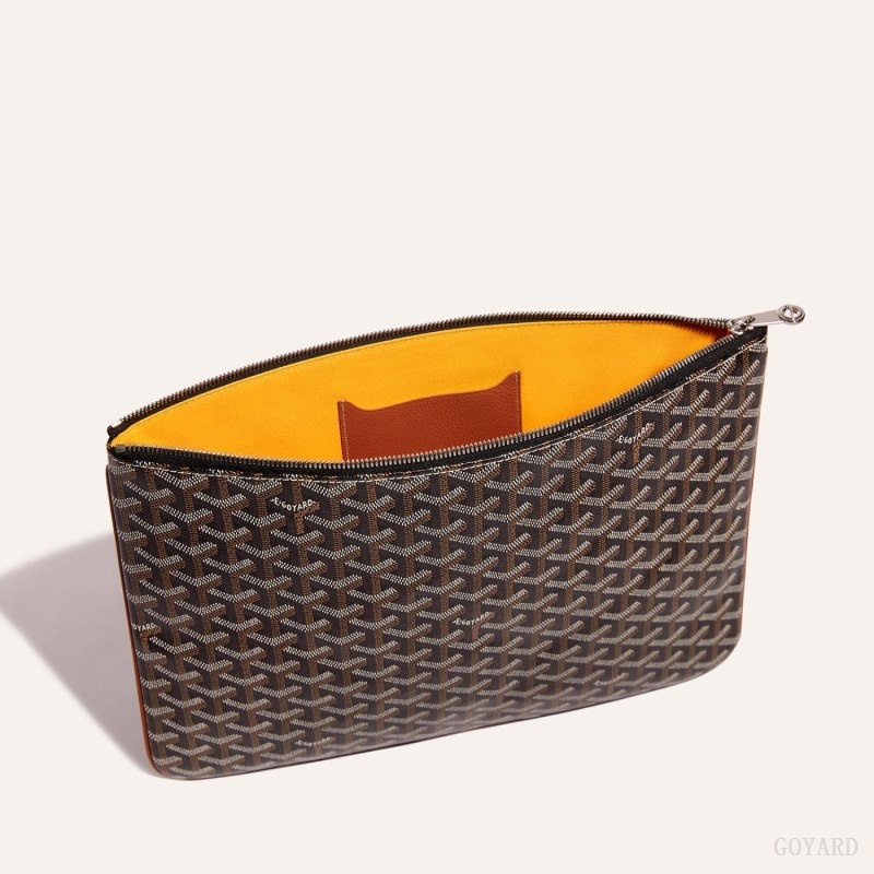 Goyard Sénat MGM Pouch Black / Brown | YKXE6215