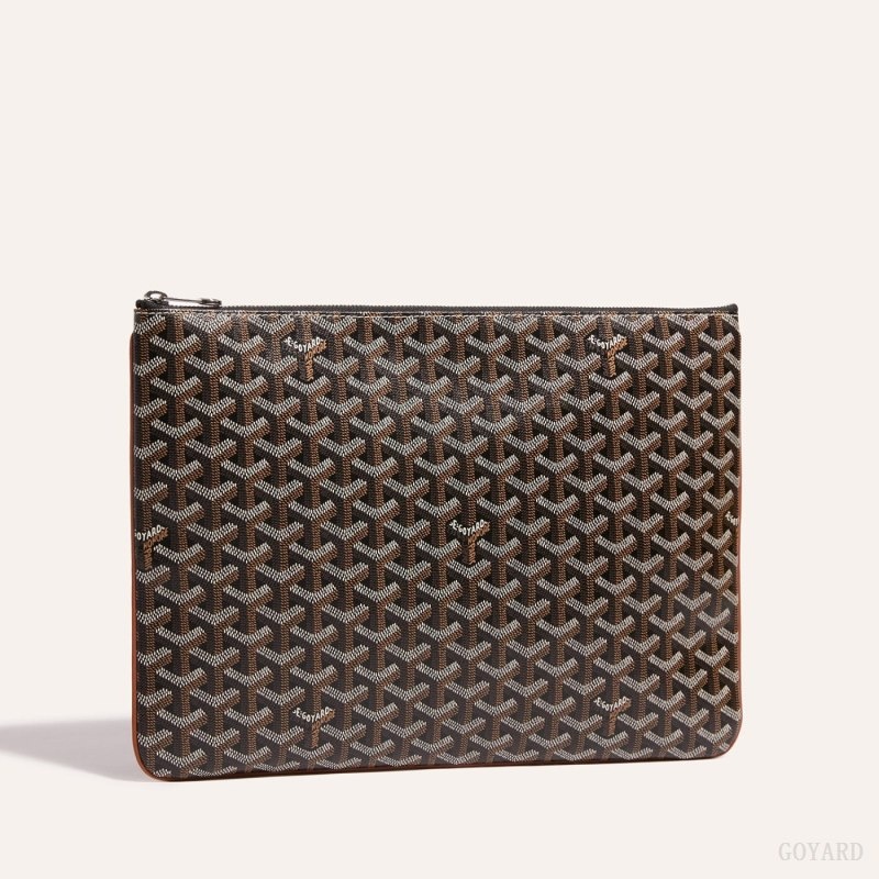 Goyard Sénat MGM Pouch Black / Brown | YKXE6215